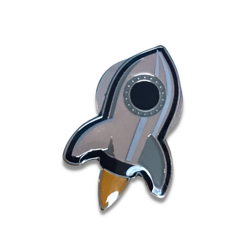 Metalic Rocket Pin Badge